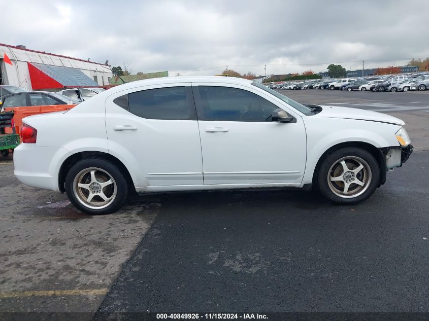 2012 Dodge Avenger Se VIN: 1C3CDZAB9CN322718 Lot: 40849926