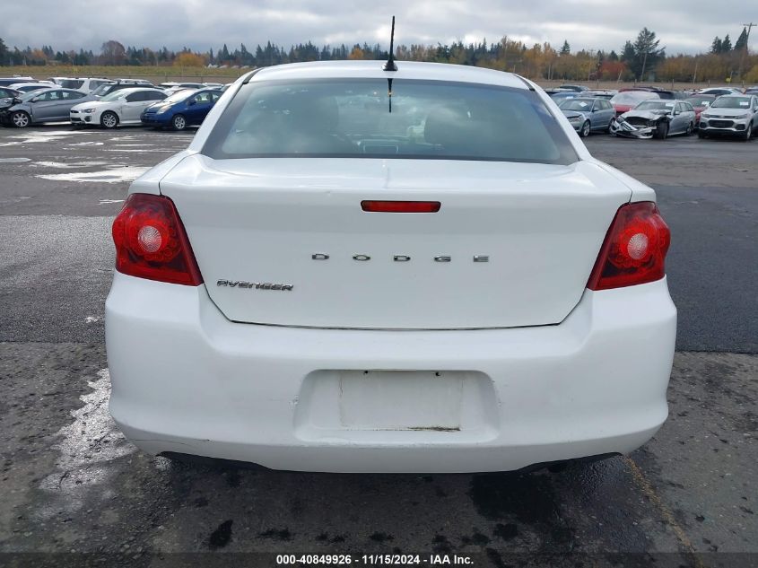 2012 Dodge Avenger Se VIN: 1C3CDZAB9CN322718 Lot: 40849926