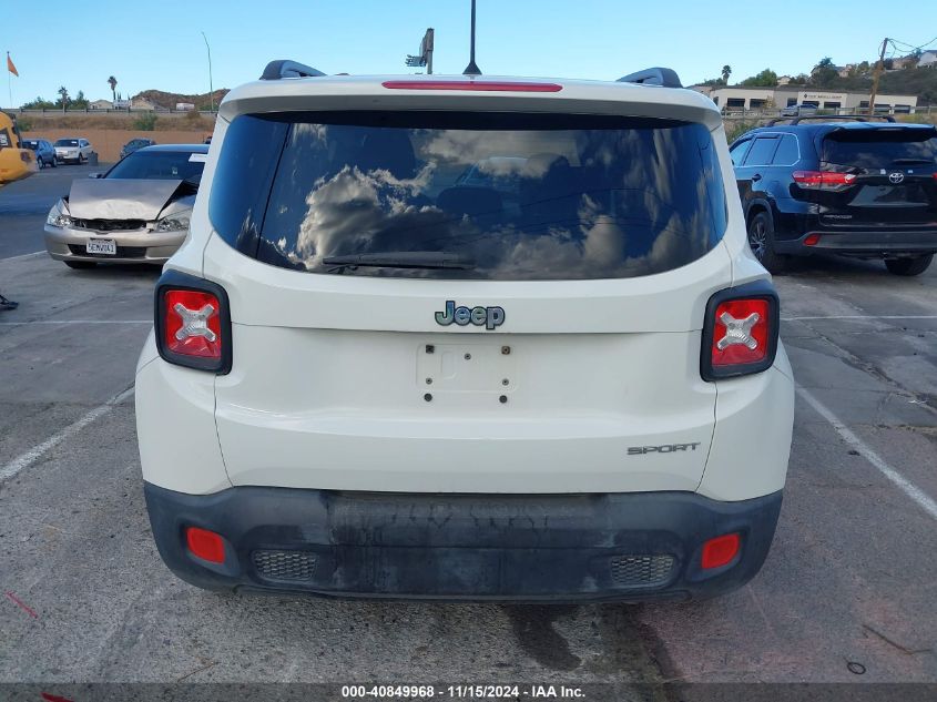 2017 Jeep Renegade Sport Fwd VIN: ZACCJAAH5HPF02075 Lot: 40849968