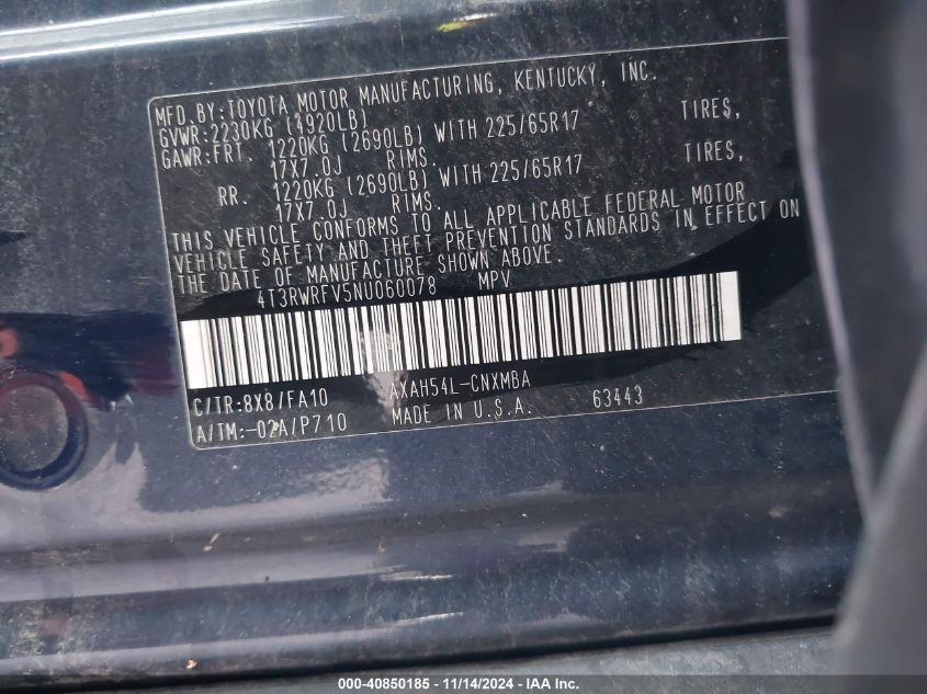 2022 TOYOTA RAV4 HYBRID XLE - 4T3RWRFV5NU060078