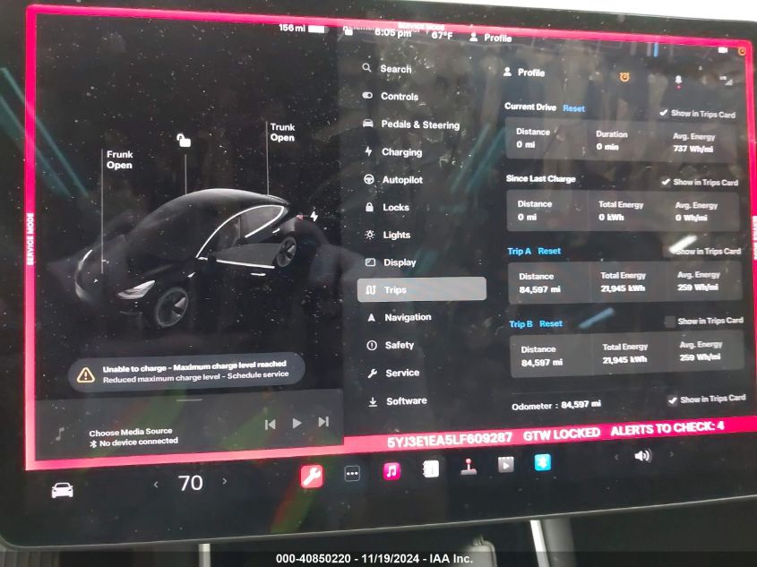 2020 Tesla Model 3 Standard Range Plus Rear-Wheel Drive/Standard Range Rear-Wheel Drive VIN: 5YJ3E1EA5LF609287 Lot: 40850220