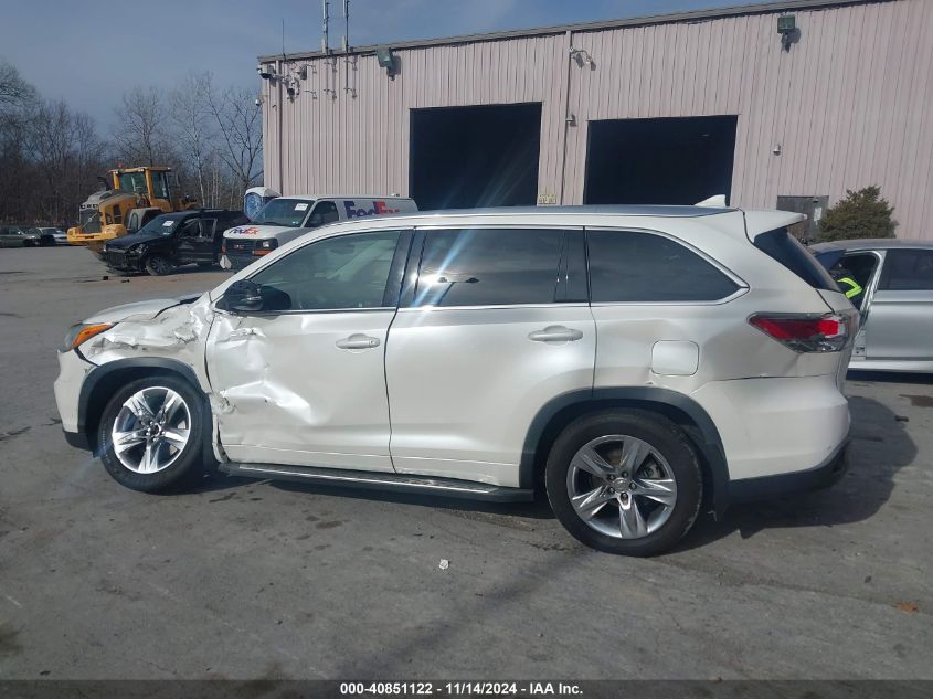 2015 Toyota Highlander Limited V6 VIN: 5TDDKRFH5FS072220 Lot: 40851122