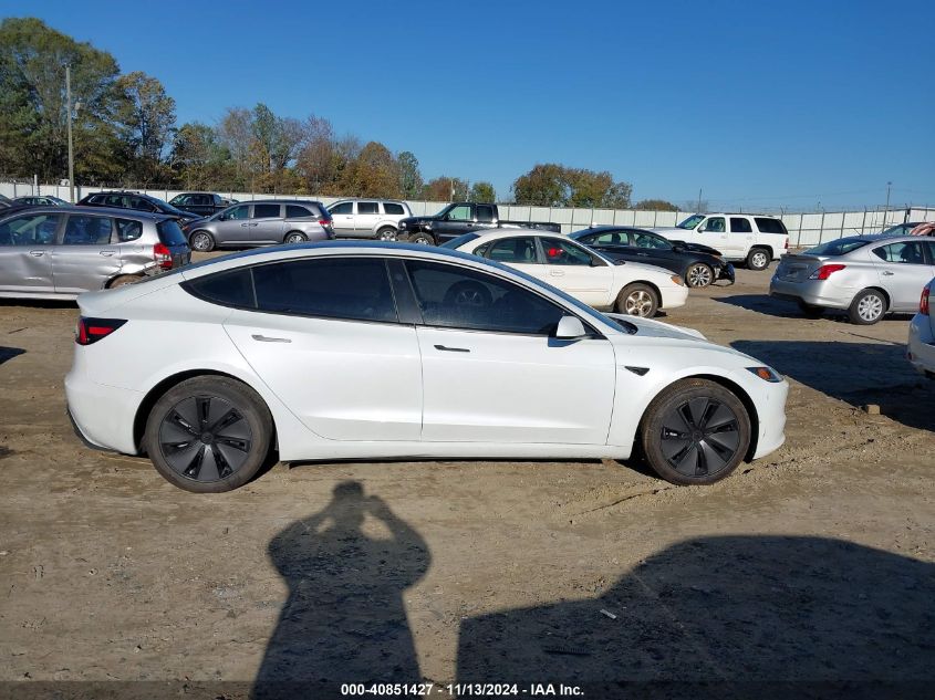 2024 Tesla Model 3 Rear-Wheel Drive VIN: 5YJ3E1EA4RF732586 Lot: 40851427