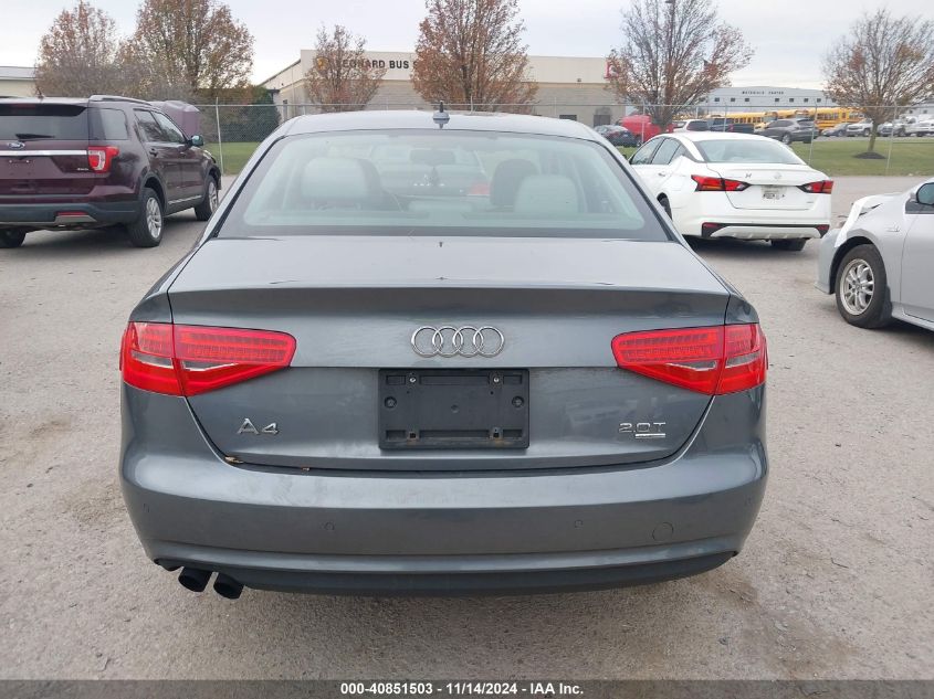 2013 Audi A4 2.0T Premium VIN: WAUFFAFL9DN050529 Lot: 40851503