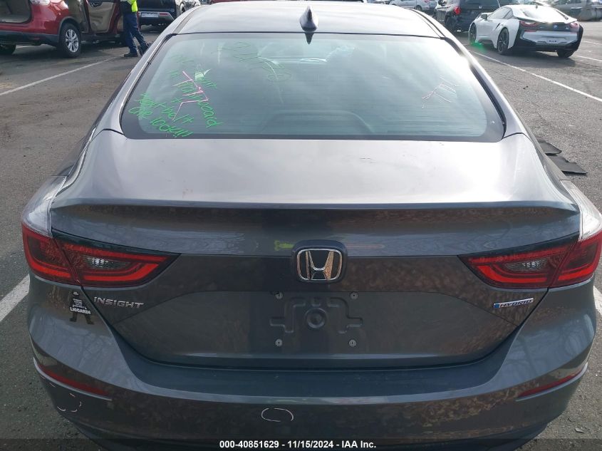 2019 Honda Insight Ex VIN: 19XZE4F53KE033376 Lot: 40851629