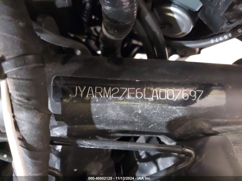 2020 Yamaha Mt07 VIN: JYARM27E6LA007697 Lot: 40852125