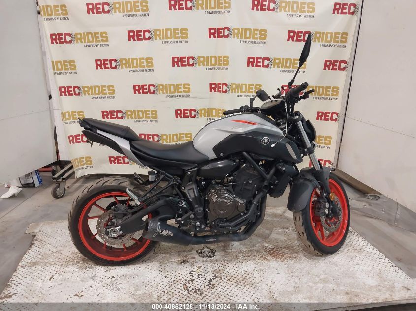 2020 Yamaha Mt07 VIN: JYARM27E6LA007697 Lot: 40852125