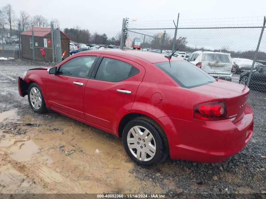 2013 Dodge Avenger Se VIN: 1C3CDZAB1DN590521 Lot: 40852360