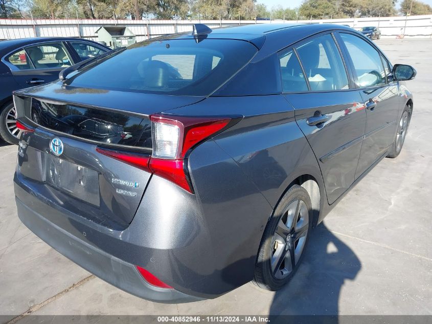 VIN JTDKARFU1K3087428 2019 Toyota Prius, Limited no.4