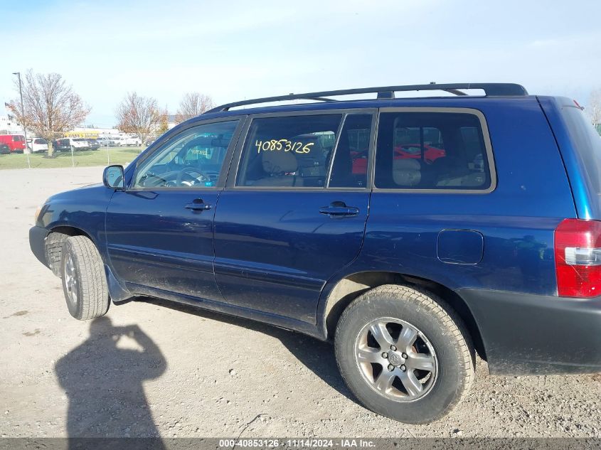 2004 Toyota Highlander V6 W/3Rd Row (A5) VIN: JTEEP21A840058668 Lot: 40853126