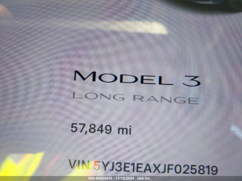 2018 TESLA MODEL 3 LONG RANGE/MID RANGE - 5YJ3E1EAXJF025819