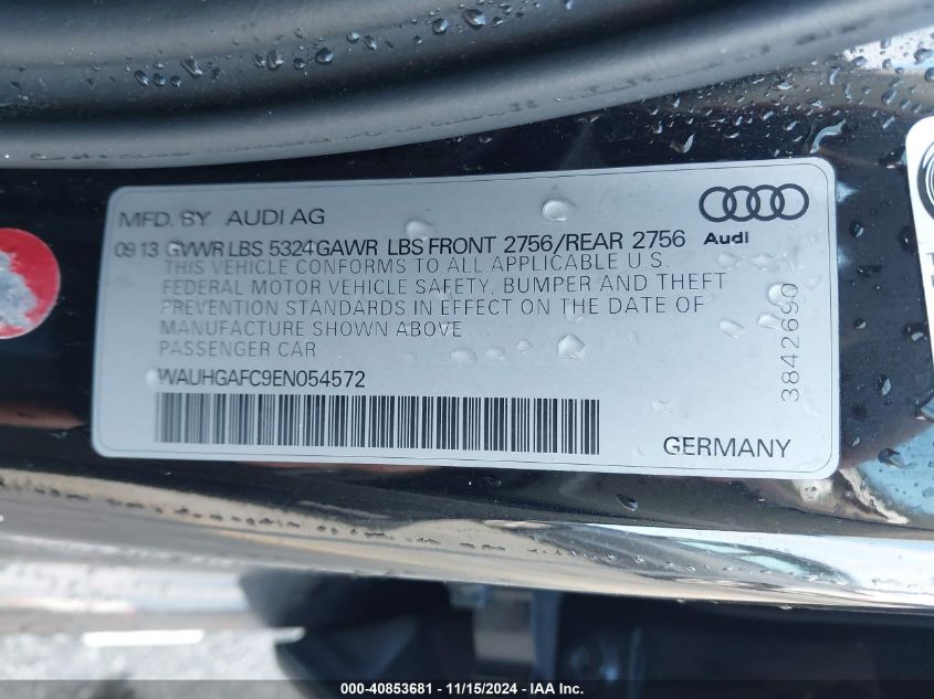 2014 AUDI A6 3.0T PREMIUM PLUS - WAUHGAFC9EN054572