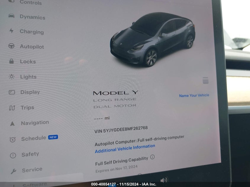 VIN 5YJYGDEE8MF262768 2021 TESLA MODEL Y LONG RANGE DUAL MOTOR ALL-WHEEL DRIVE