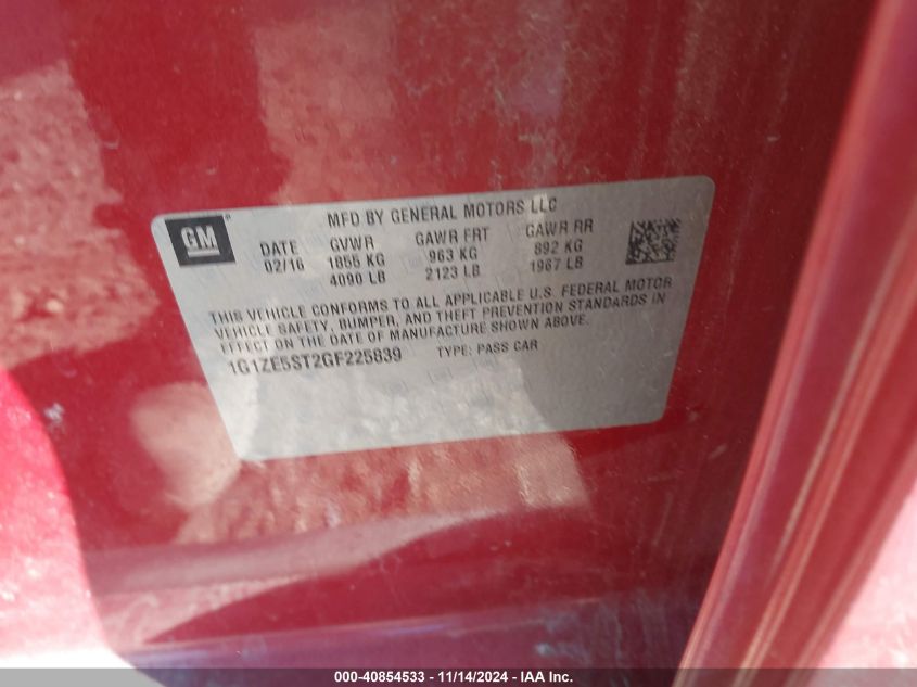 2016 CHEVROLET MALIBU 1LT - 1G1ZE5ST2GF225839