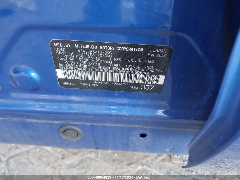 2019 MITSUBISHI OUTLANDER SPORT 2.0 ES - JA4AR3AU3KU033755