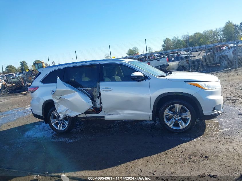 2016 Toyota Highlander Limited V6 VIN: 5TDDKRFH9GS258702 Lot: 40854961