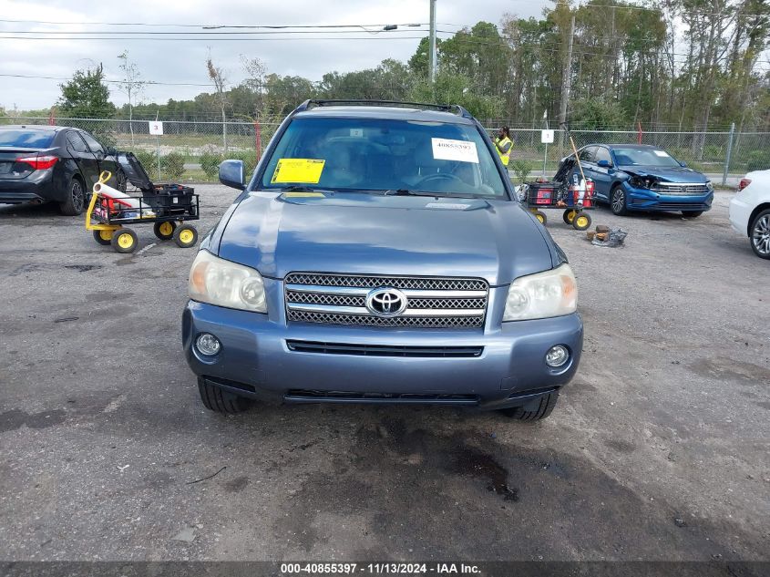 2006 Toyota Highlander Hybrid Limited V6 VIN: JTEDW21A060013841 Lot: 40855397