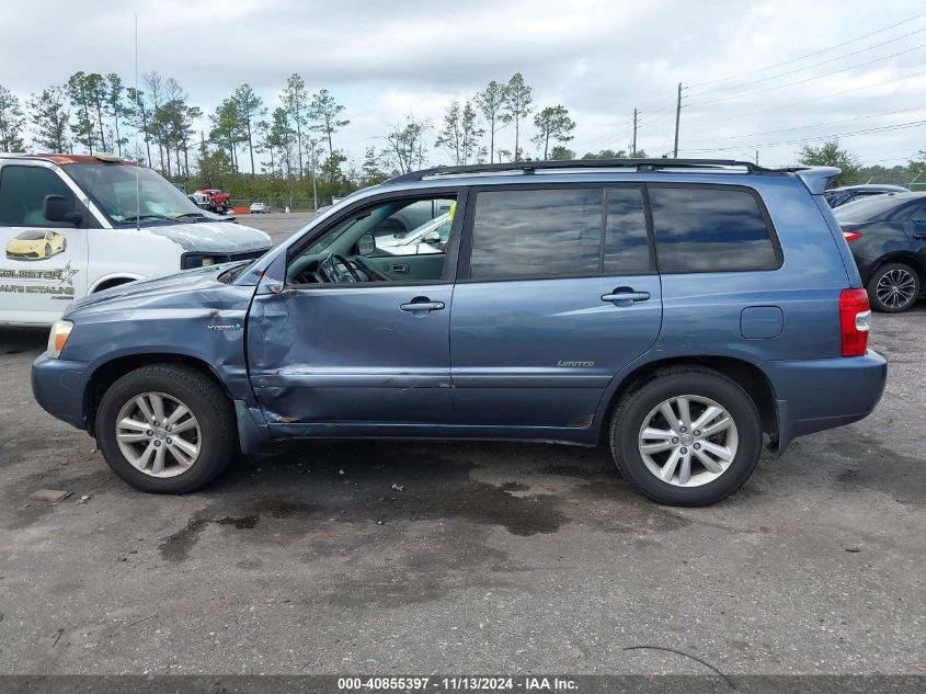 2006 Toyota Highlander Hybrid Limited V6 VIN: JTEDW21A060013841 Lot: 40855397