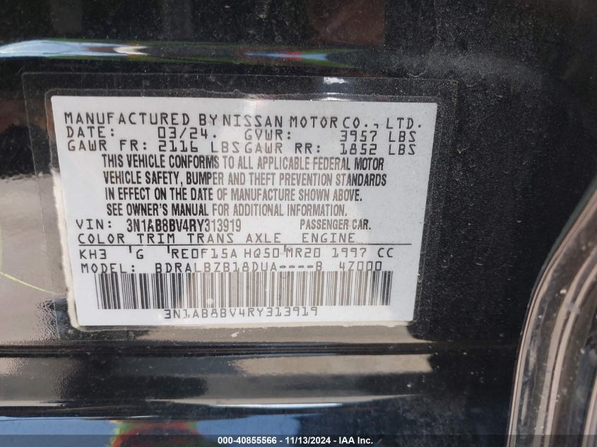 2024 NISSAN SENTRA S XTRONIC CVT - 3N1AB8BV4RY313919