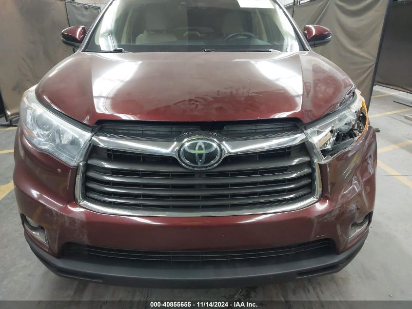 2015 Toyota Highlander Limited V6 VIN: 5TDDKRFH0FS208172 Lot: 40855655