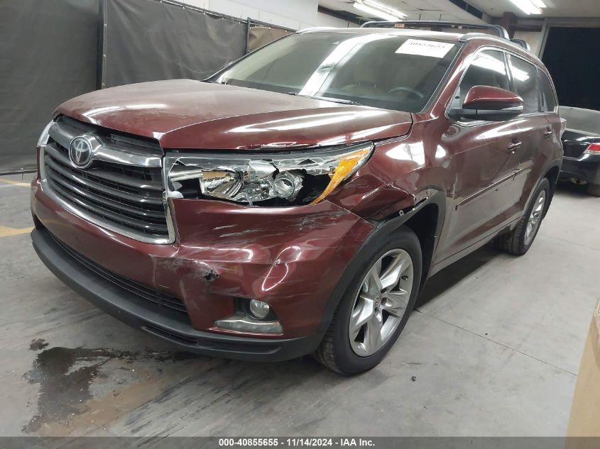 2015 Toyota Highlander Limited V6 VIN: 5TDDKRFH0FS208172 Lot: 40855655