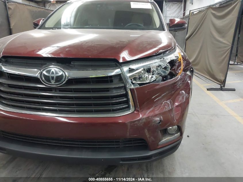 2015 Toyota Highlander Limited V6 VIN: 5TDDKRFH0FS208172 Lot: 40855655