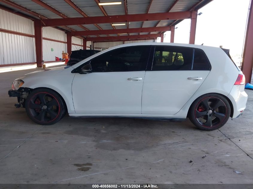 2016 Volkswagen Golf Gti Autobahn W/Performance Package 4-Door VIN: 3VW447AU6GM016028 Lot: 40856002