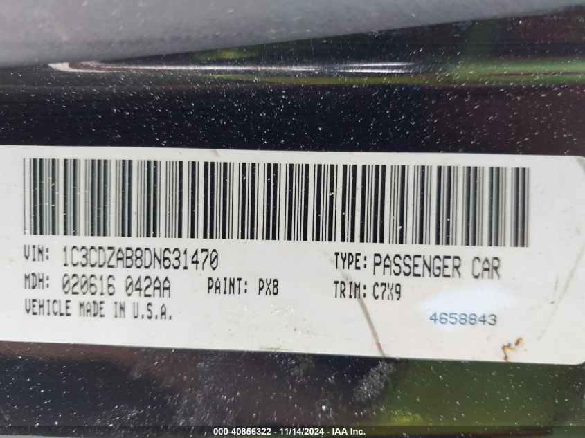 2013 DODGE AVENGER SE - 1C3CDZAB8DN631470