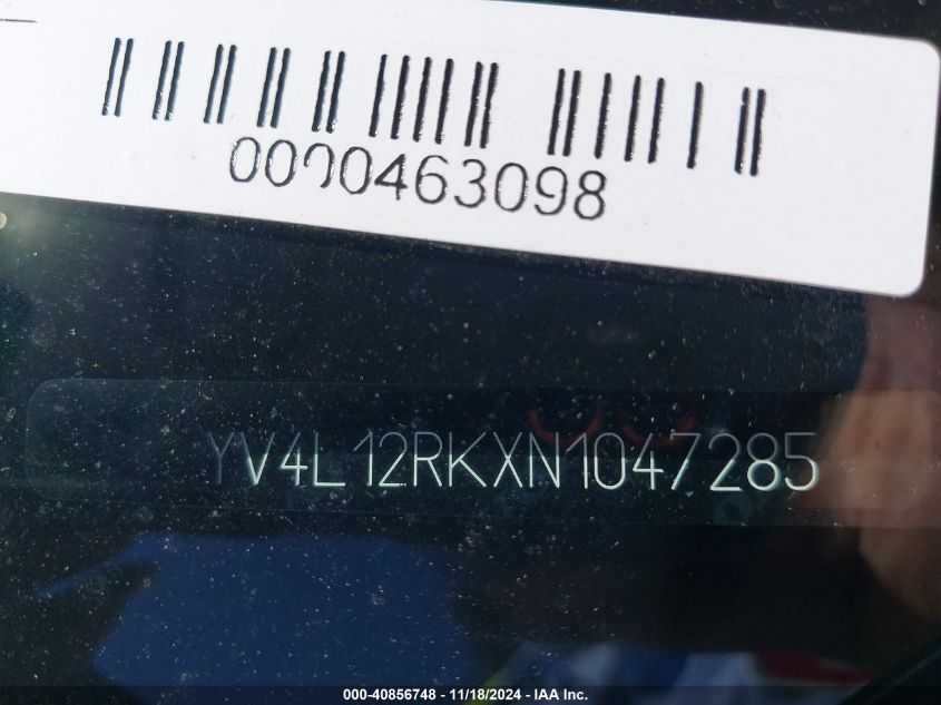 2022 Volvo Xc60 B5 Momentum VIN: YV4L12RKXN1047285 Lot: 40856748