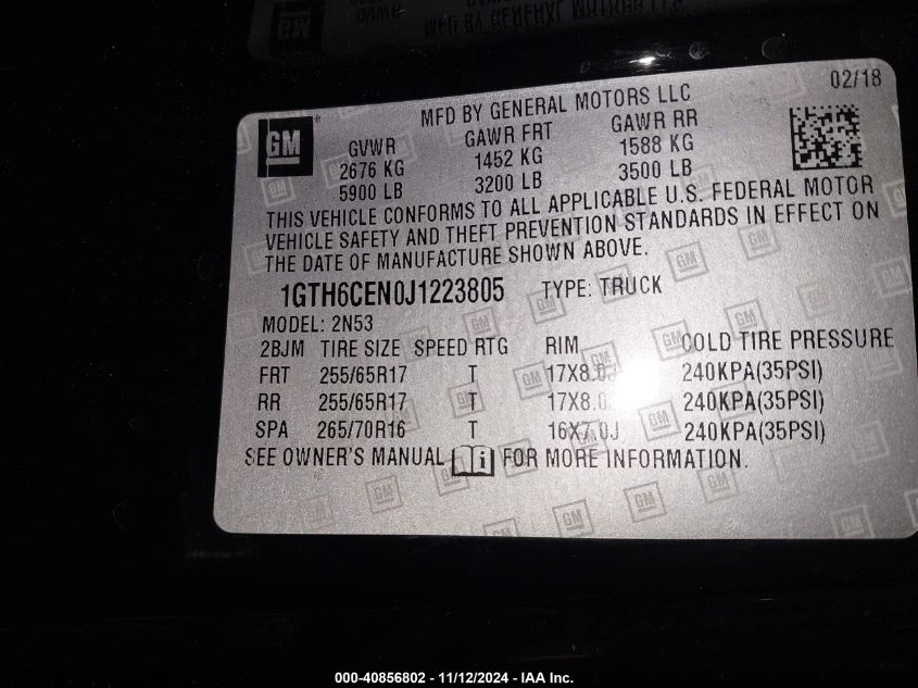 2018 GMC CANYON SLE - 1GTH6CEN0J1223805