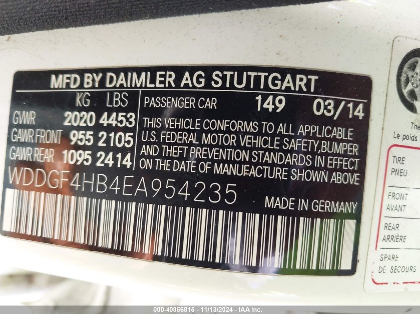 VIN WDDGF4HB4EA954235 2014 Mercedes-Benz C 250, Lux... no.9