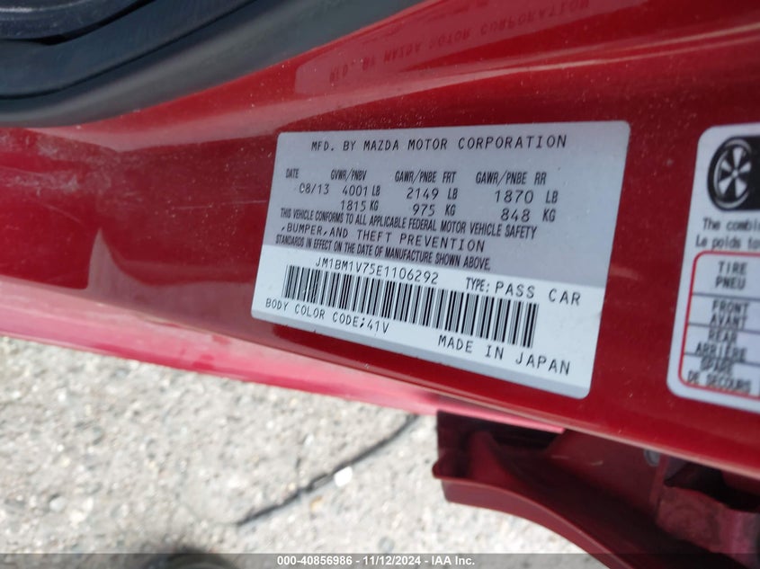 2014 MAZDA MAZDA3 I TOURING - JM1BM1V75E1106292