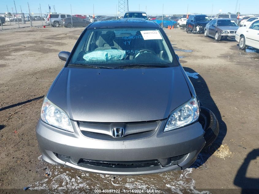 2005 Honda Civic Ex VIN: 1HGES267X5L006248 Lot: 40857122