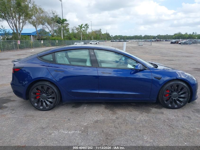 2021 Tesla Model 3 Performance Dual Motor All-Wheel Drive VIN: 5YJ3E1EC1MF919276 Lot: 40857202