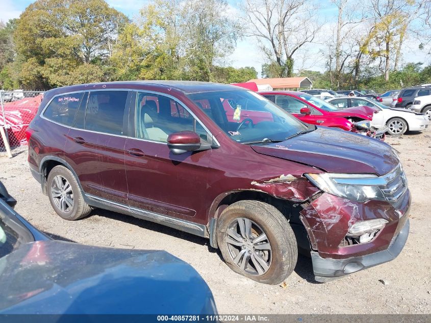 2016 Honda Pilot Ex-L VIN: 5FNYF5H50GB033848 Lot: 40857281