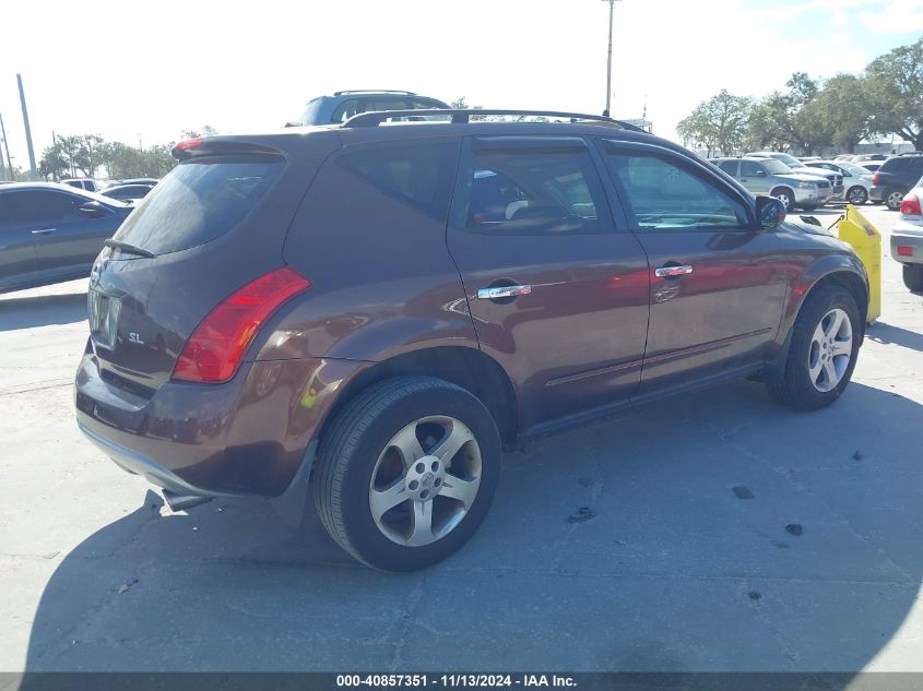 2004 Nissan Murano Sl VIN: JN8AZ08W34W302747 Lot: 40857351