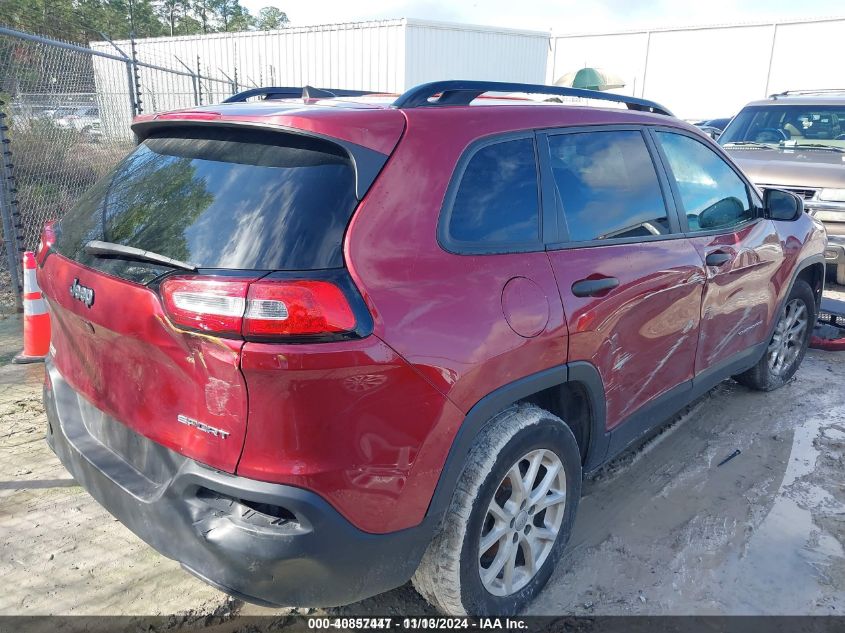 2016 Jeep Cherokee Sport VIN: 1C4PJLABXGW288002 Lot: 40857447