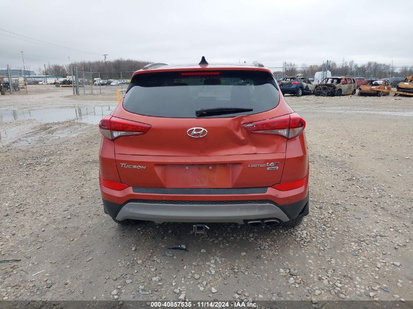 2017 Hyundai Tucson Limited VIN: KM8J3CA29HU321791 Lot: 40857535