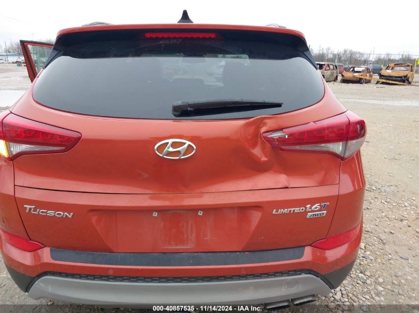 2017 Hyundai Tucson Limited VIN: KM8J3CA29HU321791 Lot: 40857535