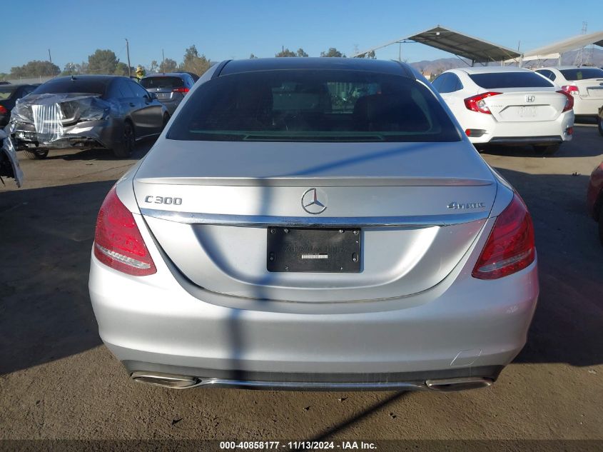 2016 Mercedes-Benz C 300 4Matic/Luxury 4Matic/Sport 4Matic VIN: 55SWF4KBXGU179009 Lot: 40858177