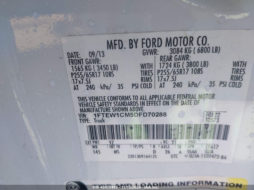 2013 FORD F-150 XLT - 1FTEW1CM5DFD70288