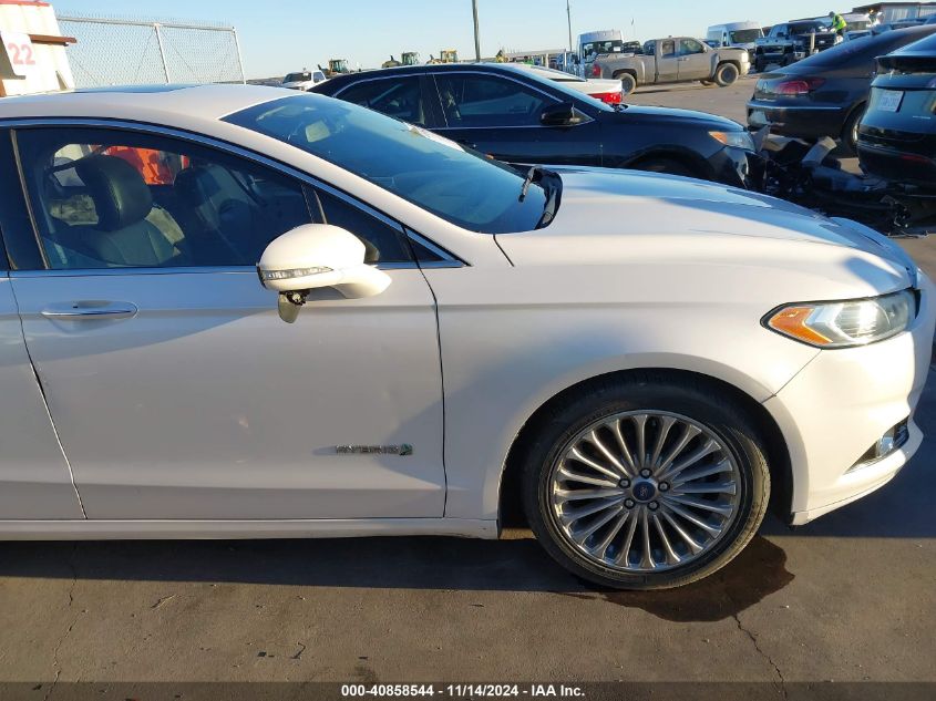 2013 Ford Fusion Hybrid Titanium VIN: 3FA6P0RU1DR337588 Lot: 40858544