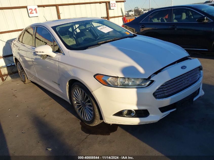 2013 Ford Fusion Hybrid Titanium VIN: 3FA6P0RU1DR337588 Lot: 40858544