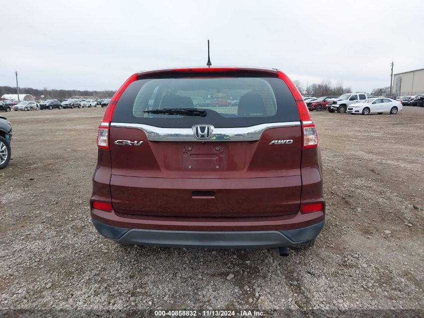 2015 Honda Cr-V Lx VIN: 5J6RM4H38FL099797 Lot: 40858832