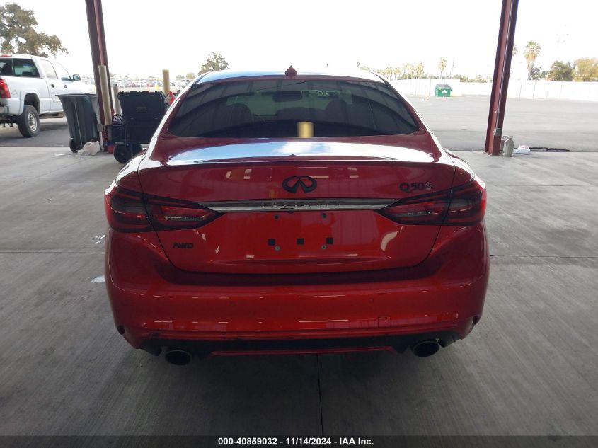 2019 Infiniti Q50 3.0T Red Sport 400 VIN: JN1FV7AR0KM801320 Lot: 40859032