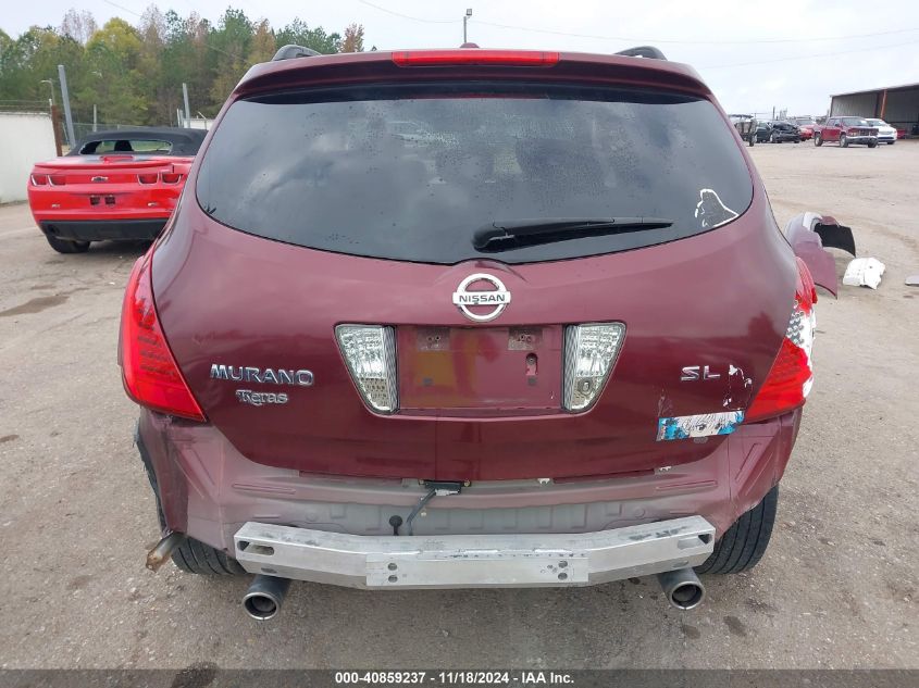 2006 Nissan Murano Sl VIN: JN8AZ08T66W428576 Lot: 40859237