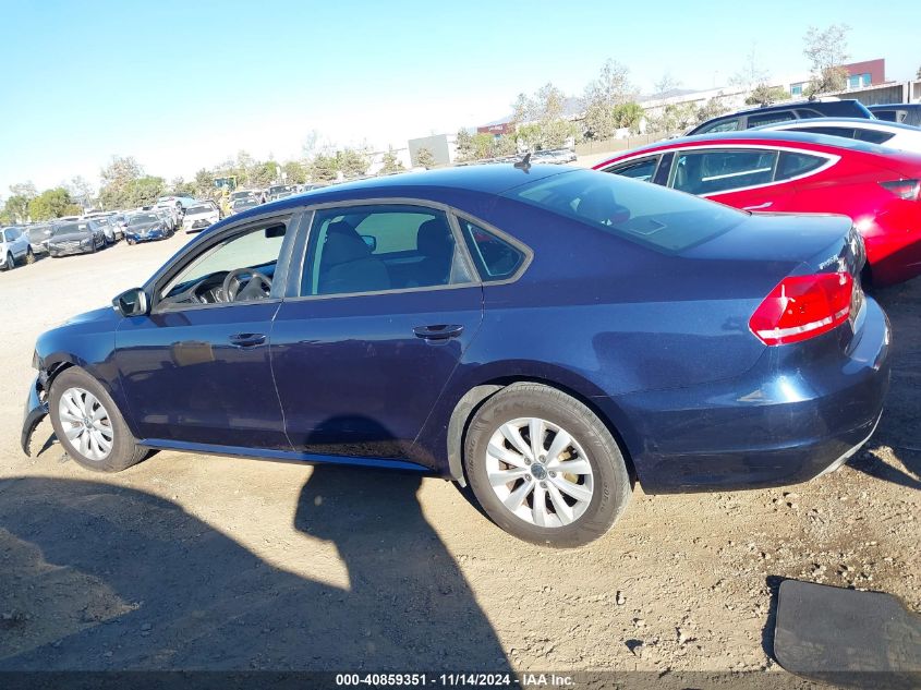 2013 Volkswagen Passat 2.5L S VIN: 1VWAP7A32DC102810 Lot: 40859351