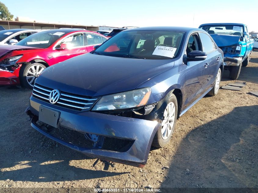 2013 Volkswagen Passat 2.5L S VIN: 1VWAP7A32DC102810 Lot: 40859351