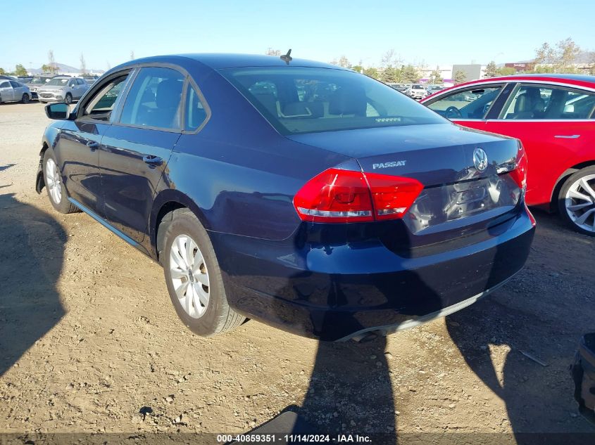 2013 Volkswagen Passat 2.5L S VIN: 1VWAP7A32DC102810 Lot: 40859351