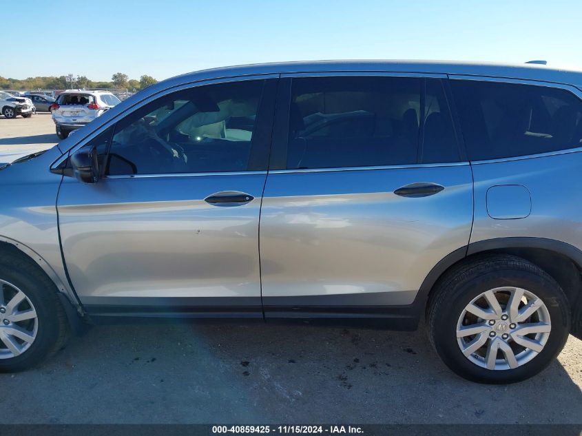 2019 Honda Pilot Lx VIN: 5FNYF5H14KB029906 Lot: 40859425